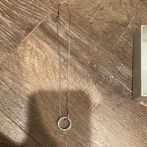 Rinestone and sterling silver necklace